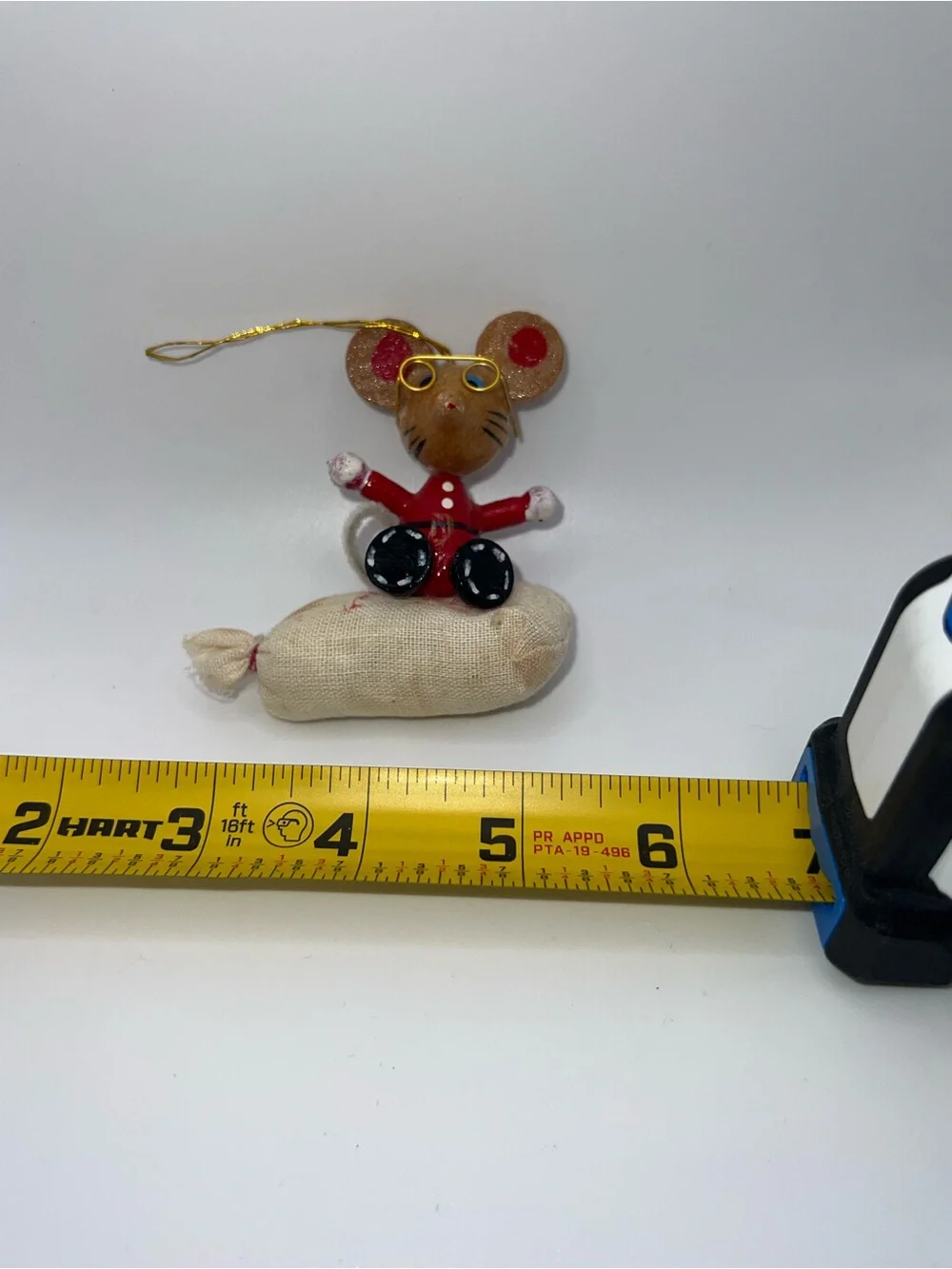 Vintage wooden Mouse Ornament